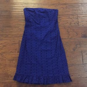 Strapless Old Navy Blue Eyelet Dress